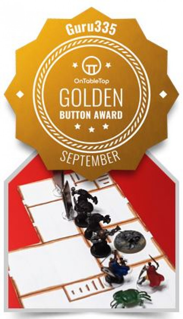 It was great to see that I was awarded a Golden Button back in September.  They used an image of the party fighting orcs at Butterskull Ranch, Sissal the Warlock, Waffle the Druid, Sir Richard the Fighter, Philbo the Squire, and Capt. Pinchy the Giant Crab.