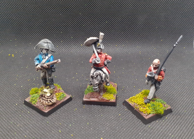 The leaders of the thieves and blaggards. The main officer In charge is pot au fue a French deserter who used to work as a cook, his second in command is obediah Hakeswil and the last but not least is tge quartermaster who keeps hold of the gold and dishes it out to the rebels (he counts as a priest in the rules, I guess money is as goid as religion to them)