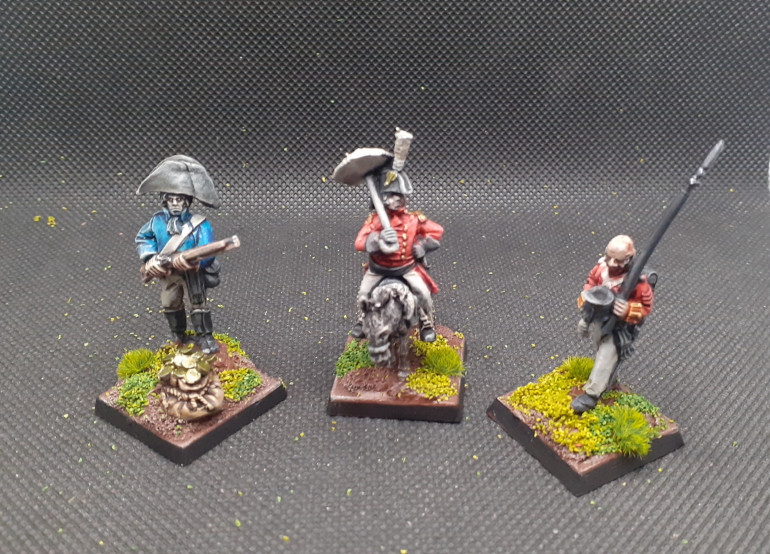 The leaders of the thieves and blaggards. The main officer In charge is pot au fue a French deserter who used to work as a cook, his second in command is obediah Hakeswil and the last but not least is tge quartermaster who keeps hold of the gold and dishes it out to the rebels (he counts as a priest in the rules, I guess money is as goid as religion to them)