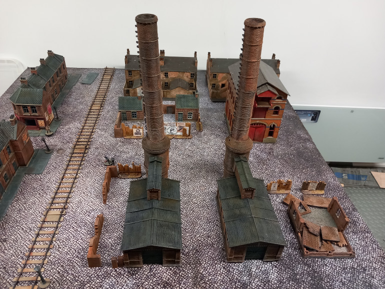 I've not finished all of the factory buildings. There is a piece missing from the back yet to print. You can see I've made a ruin from some print failures.