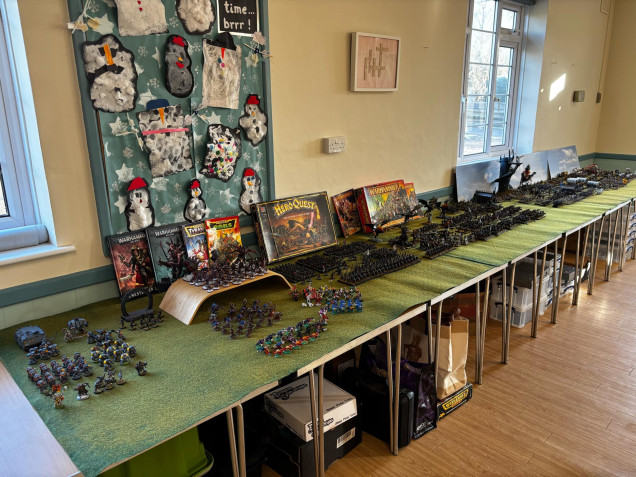 There was a miniature display area, as well as a large library table and a painting station.