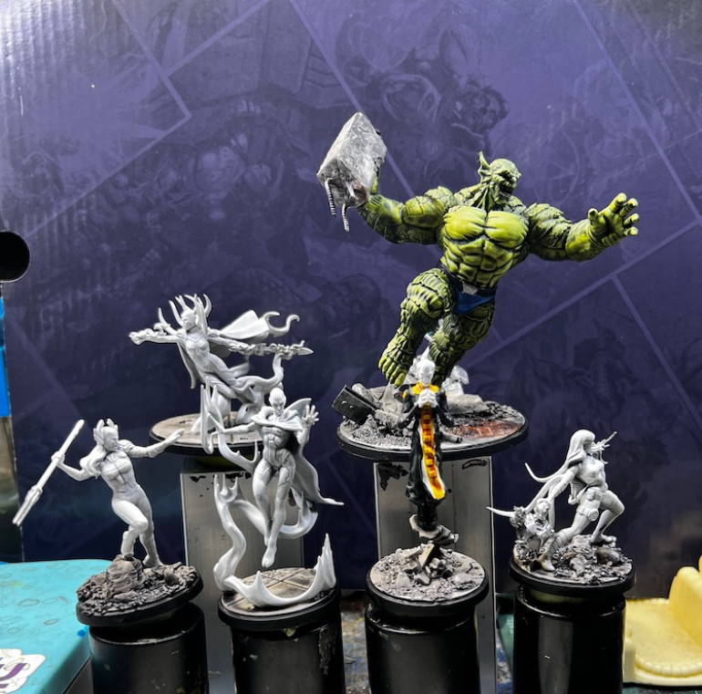 Abomination is almost done while the rest are still getting their base coats.