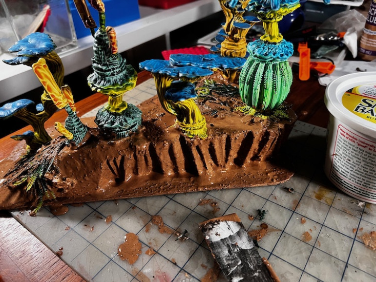 The glop also softens the edges of the foam.