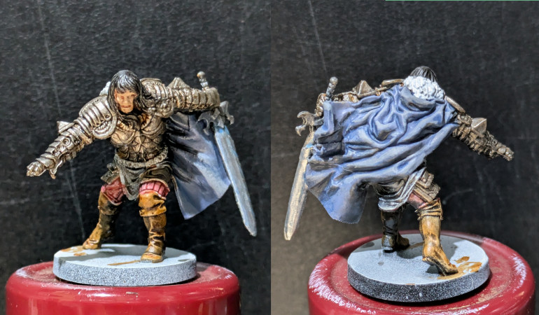 Find a little brass or copper in the steel keeps it warmer and closer to Adrian Smiths artwork. Still need to finish the face and undergarments. Maybe soften a mold line or two.