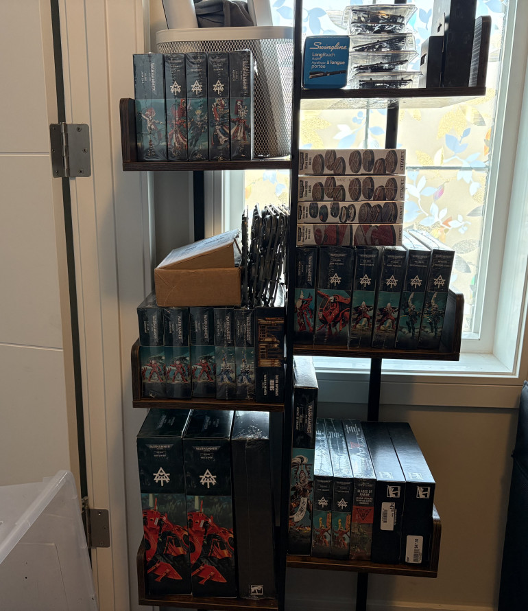 The big pile of shrink-wrapped boxes!