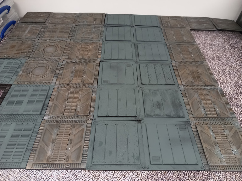 I grey primed the pieces before adding some metalics and road details. Lots of dirty rust effects as well.a