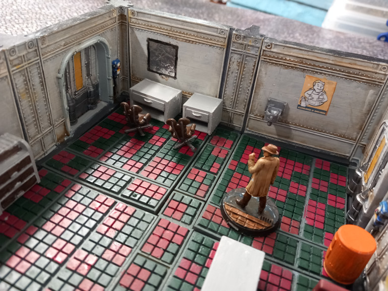 I made a mirror out of tin foil and got some suitable vault tec posters up