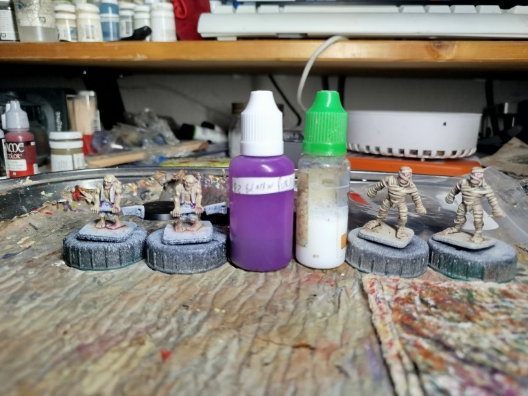 It was washed with P3 Beaten Purple mixed with water and mixing medium