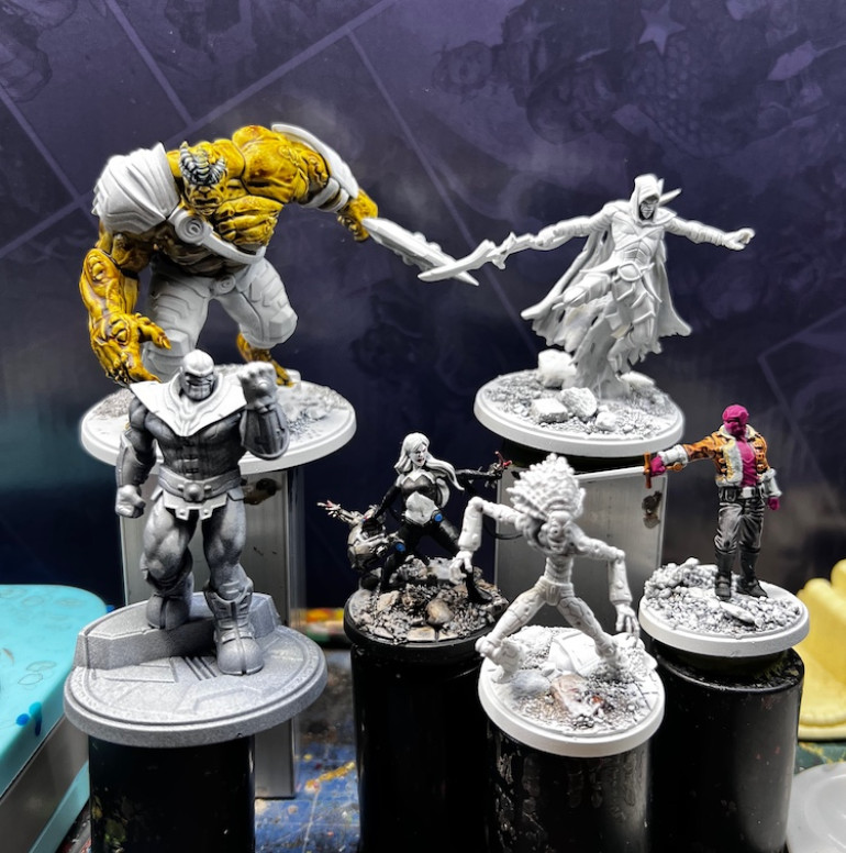 Sunday was very productive as I was hiding from rain storms.Two more Black Order figures and Hela completed . I ended up pulling Warlock from the line up as I am still deciding how I want to approach him.