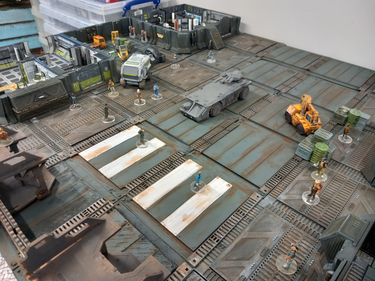 I've been printing Sci fi tiles for my 2000ad judge dredd project but I thought I'd sling my alien terrain on it and see how it looks force built up style colony