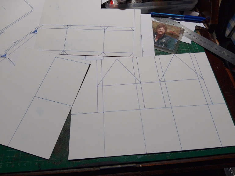 The houses fit nicely on A4 this was them all marked out before cutting out with a super sharp knife