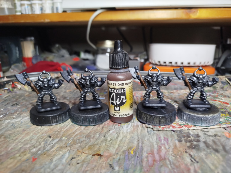 The Axe handle wraps were base coated