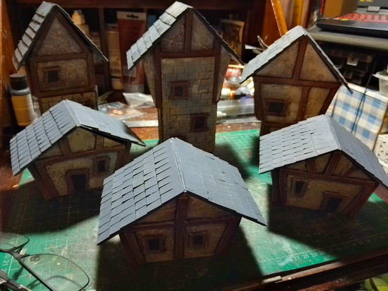 Smooshed some paint on the short buildings this evening