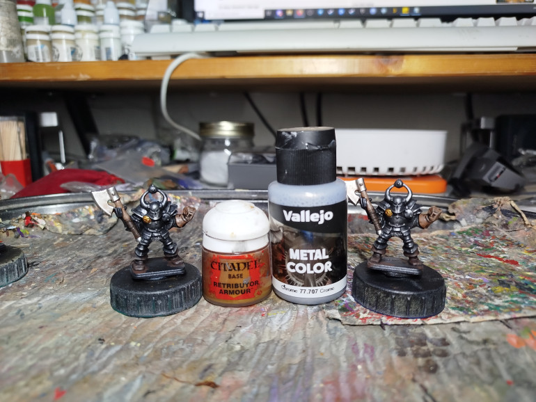Wash with Seraphim Sepia, then drybrush and edge highlight with a mix