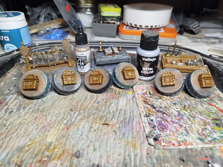 Highlight with Gold, and then edge highlight with Gold mixed with Chrome