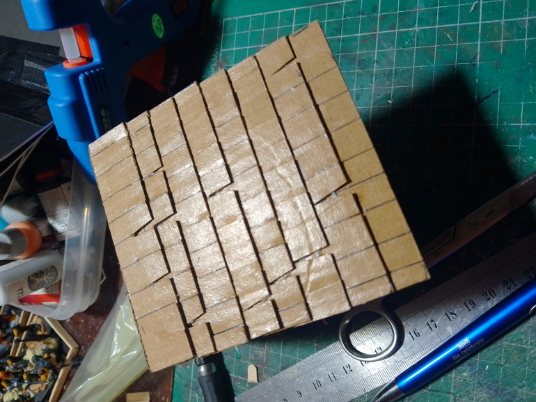 Then stuck onto the roof panel and coated in PVA to hold it all together