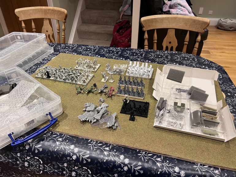 Less than 2 trays of minis left for the undead faction. Mostly cool looking zombies, like Pratchet models and undead samurai! But some cool looking mythic americas giant condors I shall make zombiefied. Plus black coach conversion using warlord games generals coach. I would thoroughly like to get a sitting vampire 3D printed for the carriage, and a suitable coach driver. I don’t know how!! But I will talk to knowing peoples.