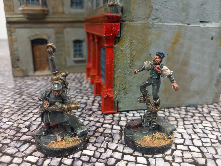 Steam gun and preambulation shoes or slinky boots as I like to call them