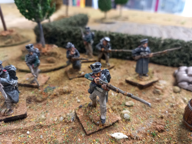 For the jaegers I have gone for perry miniatures instead of 3D prints because I don't need many of them. I've gone for a mix of winter and summer uniforms 