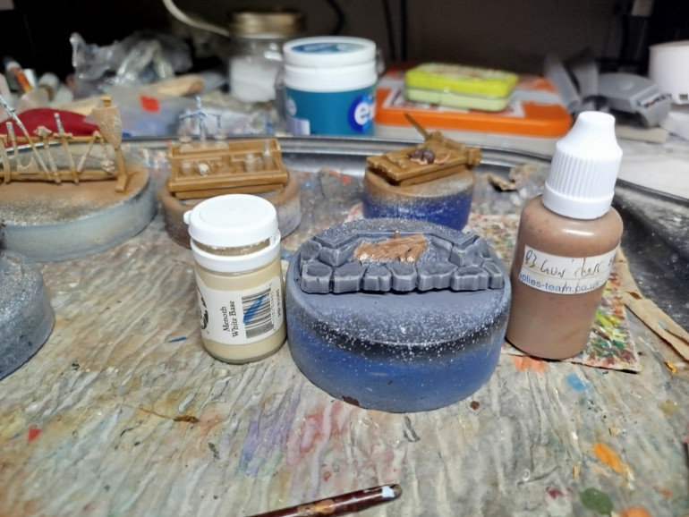 Base coat the bark and wood core
