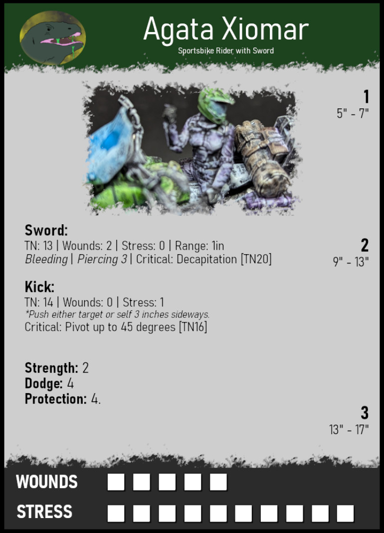 An example of a Komodo rider with a Sword