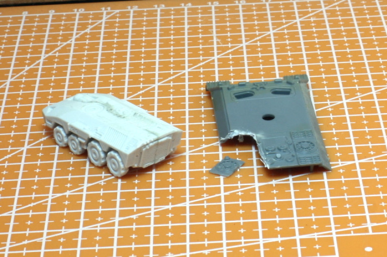 Using part of a 15mm Panther tank for modifications.