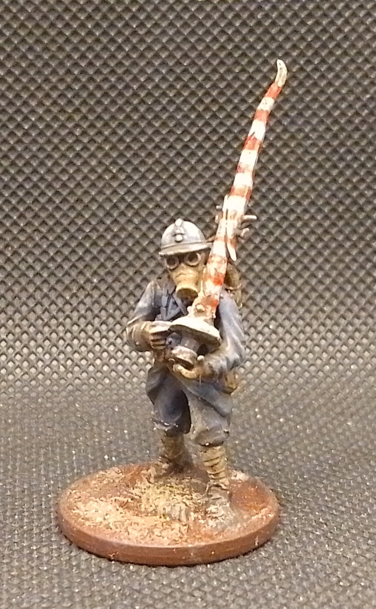 Last and possibley least we have Wolfgang also known as barker, he has never been right after being on the wrong end of a cavelry charge, his mind broke that day and has a penalty on every test he makes, but still plods into battle after battle clinging to a broken cavelry lance that should have ended his pain all those years ago