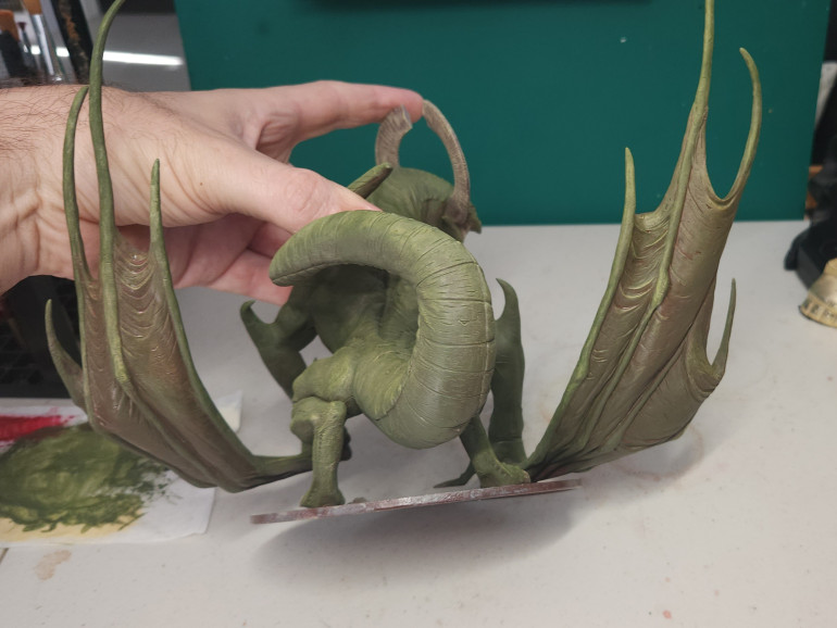 After the first coat this is how the wing membranes look.