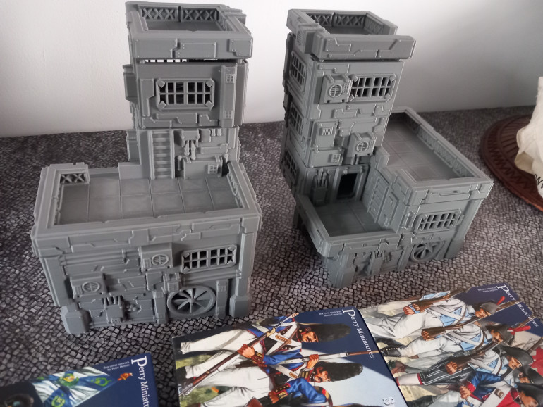 I was impressed by the beowulf 3d printed scenery and got these for my judge dredd table. It was a lot to carry home and should keep me busy for at least a week 