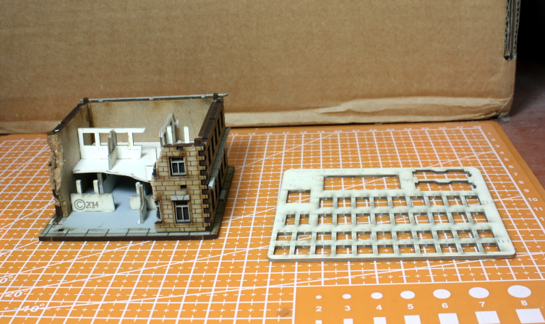 Using the sprues to construct the interior structure.