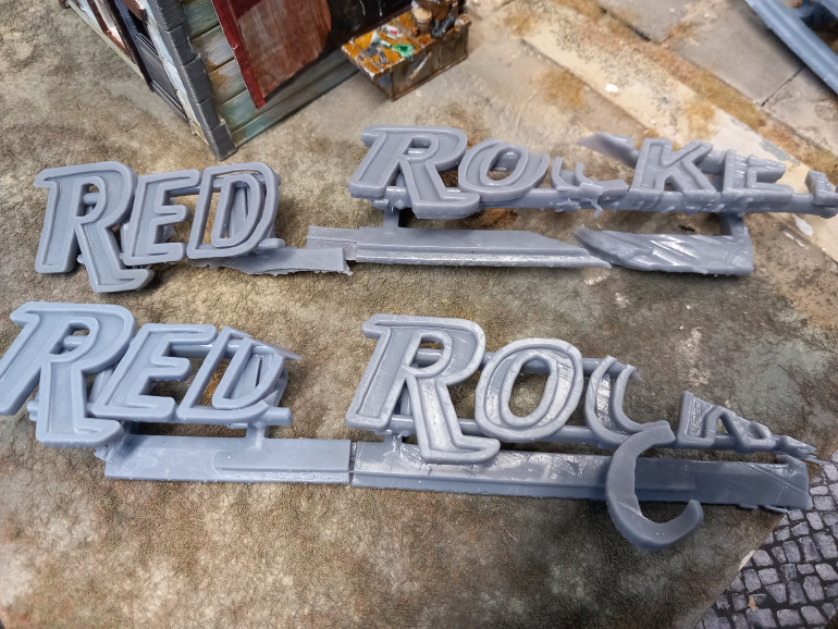 I tried to print the red rocket sign three times and each time it failed. But I thought what the hell am I Caring for. It's 200 years after a nuclear war. It's going to look crap.