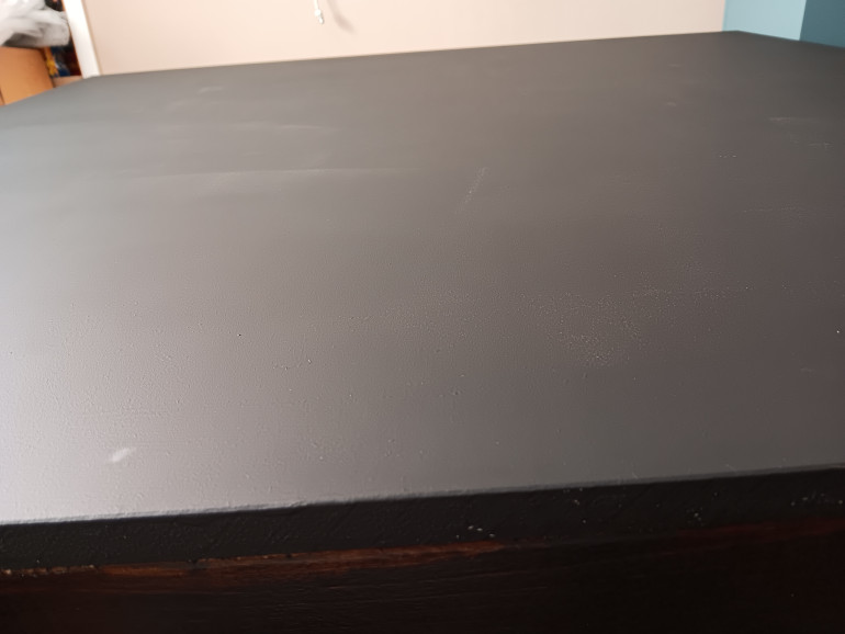 Table Top Undercoated ready for Blue and picture right way up.