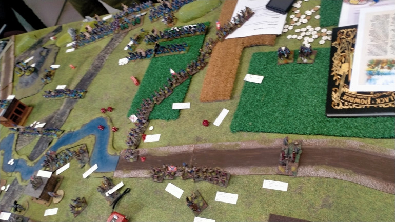 This is towards the end of the battle as the Union reinforments come on from the north road and my Brigade holds them in check while breaking the Union centre.