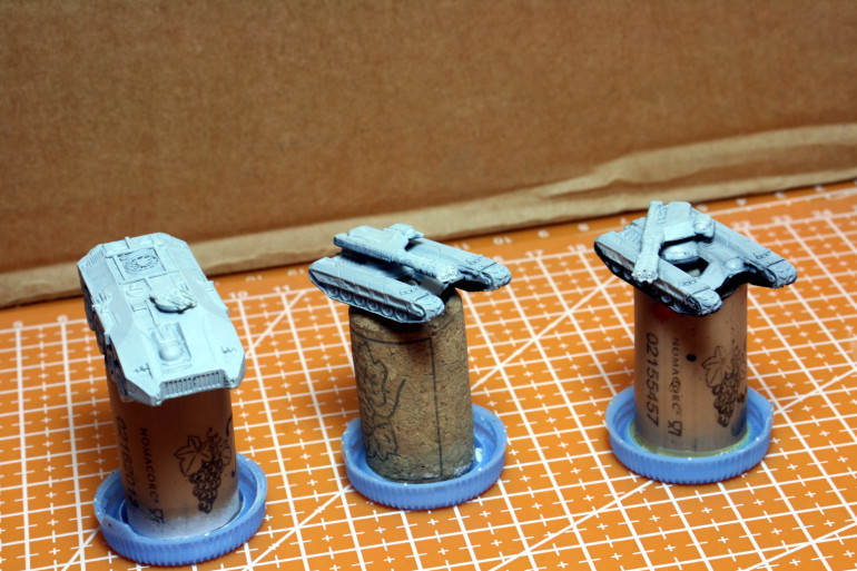 Military vehicles primed up.