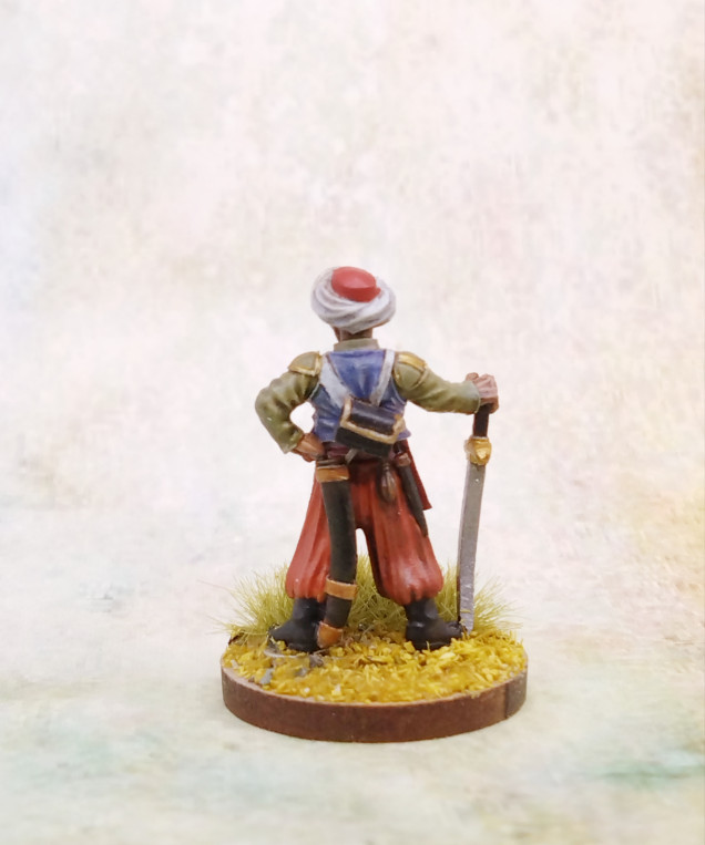 The pantaloons were a Trollslayer thin base, with a Carroburg Crimson shade and a Mephiston Red and Trollslayer Orange mix highlight.