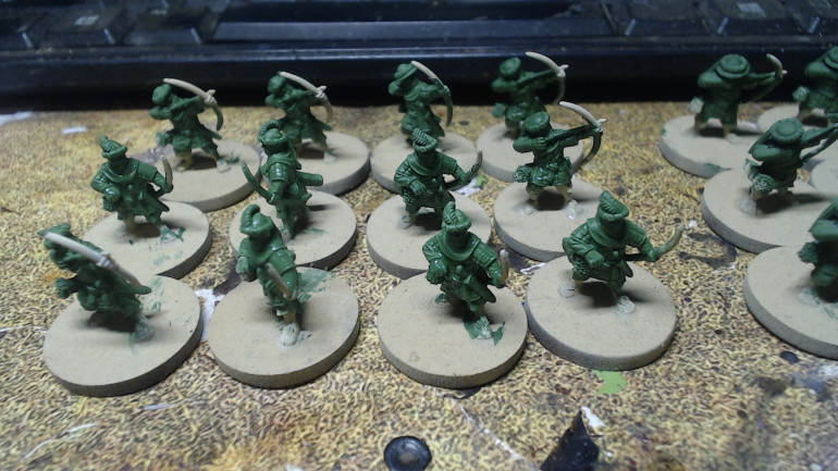 It will be all green now but I'll add white stripes after the wash