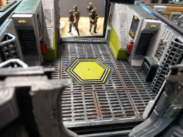 Turn one and Lt Voce and Sgt Armstrong lead their fireteams into the Massey medical facility in search of records that might explain the origin of the break out. They detect no real movement and on turn two interact with security cameras that reveal one potential blip to be a false reading. But a spawn point is detected in the clinic. But sll remains quiet as the two teams split up each  with its own objective to reach.