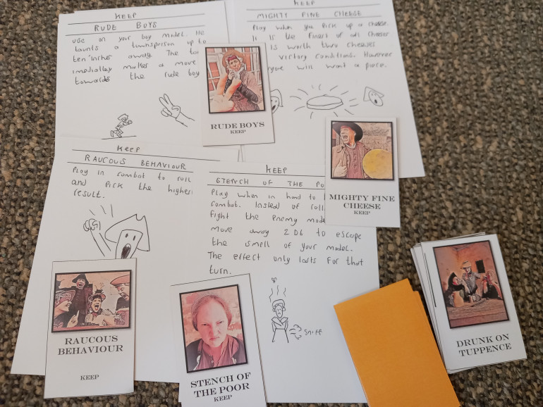 The improved cards were very popular but because you only got a card if you role odds some players struggled to get any cards. They loved playing them but not enough entered play. So I need to think of an easier way ho obtain them. Maybe they start with some in their hand