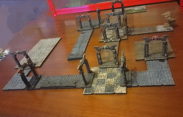 Been seeing a lot about Warhammer quest 95 online at the moment, so thought I would rebuild the dungeon using dungeon and lasers tiles so my original card dungeon does not get damaged.