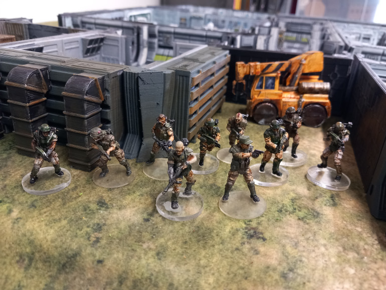 Before my third mission I did a little video of my thoughts so far. Thought I'd share it. Mission. 3 sees the threat level Increase and I realised I have been doing our thing wrong. If one of my characters I'd recovering from injuries I can replace them with a new character. I played this next mission forgetting this. My force has two characters and two fire teams with one machine gun. 