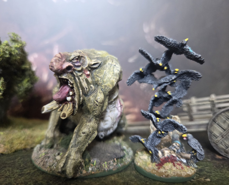 A closer picture of this troll, painted over 8 years ago and sat with my Runequest stuff even though he did not match any of the races. He was painted in SlapChop before it became a thing.