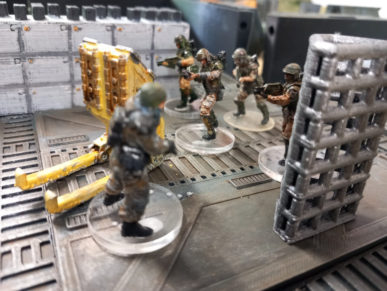 Brammers team head towards the mess hall and discover another survivor looking for extraction. The colonial militia do the same on the opposite side of the colony only to be ambushed by spotters. One man is melted in front of his terrified friends. They pull back and are given covering fire from the sniper.