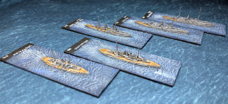 The German Battlecruisers Von Der Tann, Moltke and Seydlitz are joined by the Dreadnoughts Westfalen and Helgoland.