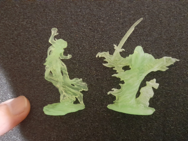 Drybrushed one on the right