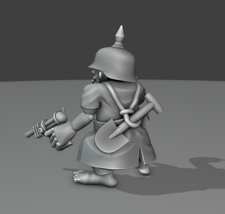 I rushed the sculpt of this mini to take prints of it to UK games expo, so I have returned to it. I didn't like the clothes on the original and it was missing some details.