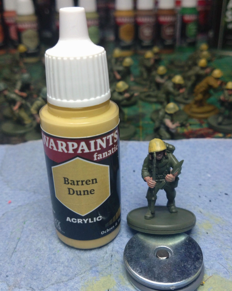 For the covered helmets I went with a yellowy tan type thing, still not 100% on it, but I went with my gut