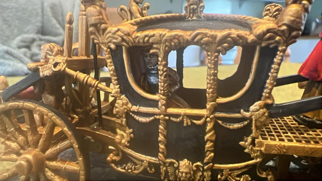 This was quite hard to put her in the carriage after painting but it was worth it. 