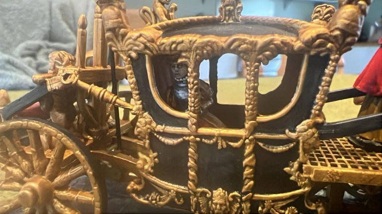 This was quite hard to put her in the carriage after painting but it was worth it. 