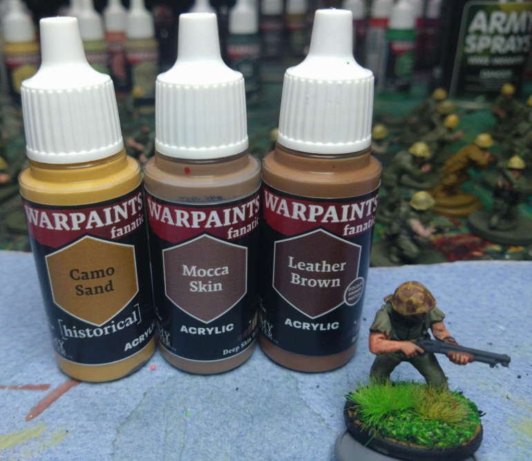 For the the camouflage I used the following colours and some German Camo bright green 