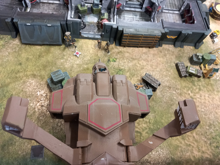 A messy struggle sees very few survivors reach the drop zone. Covering fire from the dropshot allows Armstrong to evac. Back at command only one mission remains but it's almost time to pull our meaning there will be two extra contact markers on the table for the final mission 